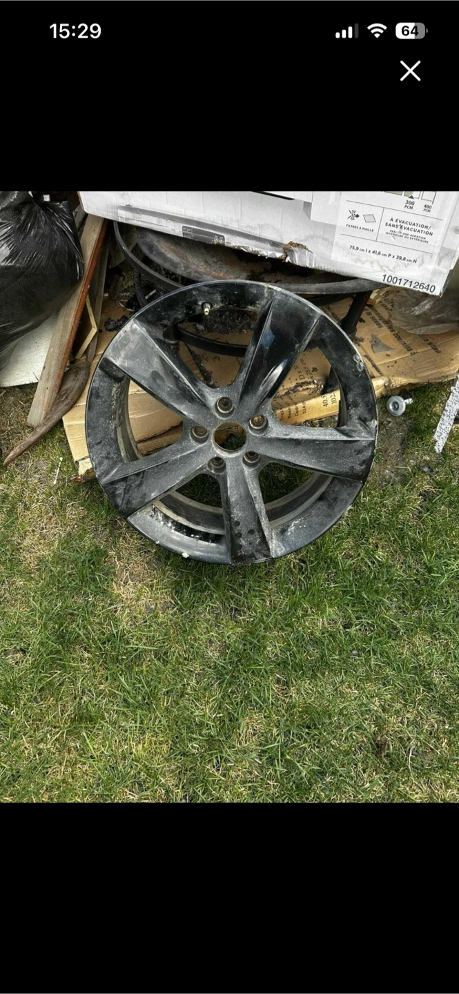 3- Five-Spoke Black Alloy Wheel Rim