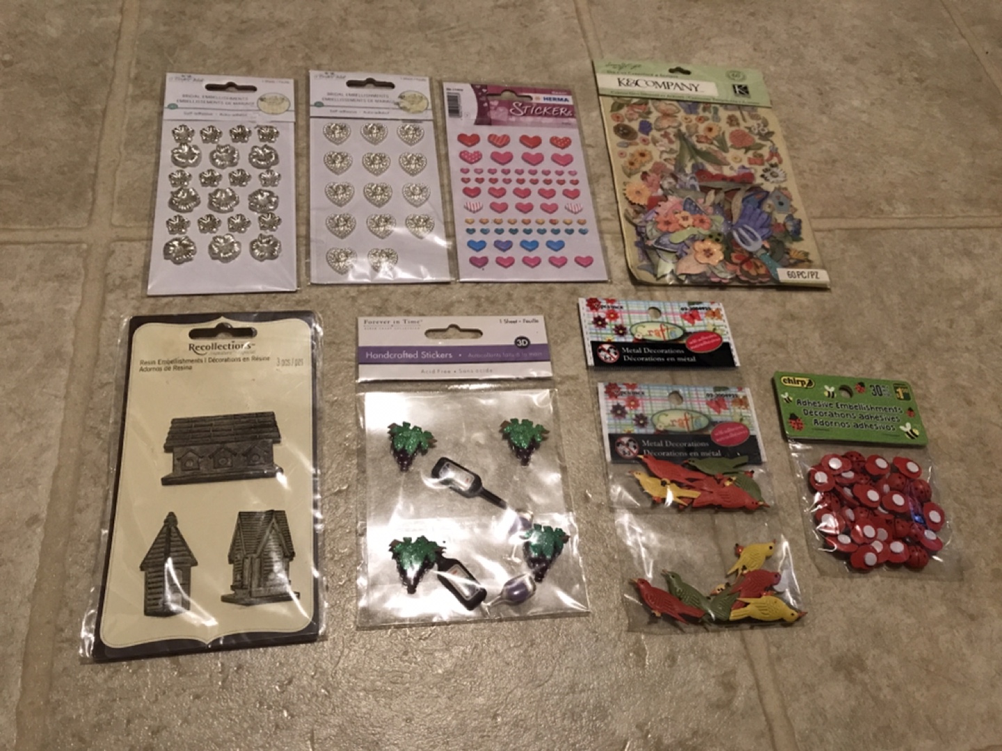 Assorted Craft Stickers and Embellishments Bundle