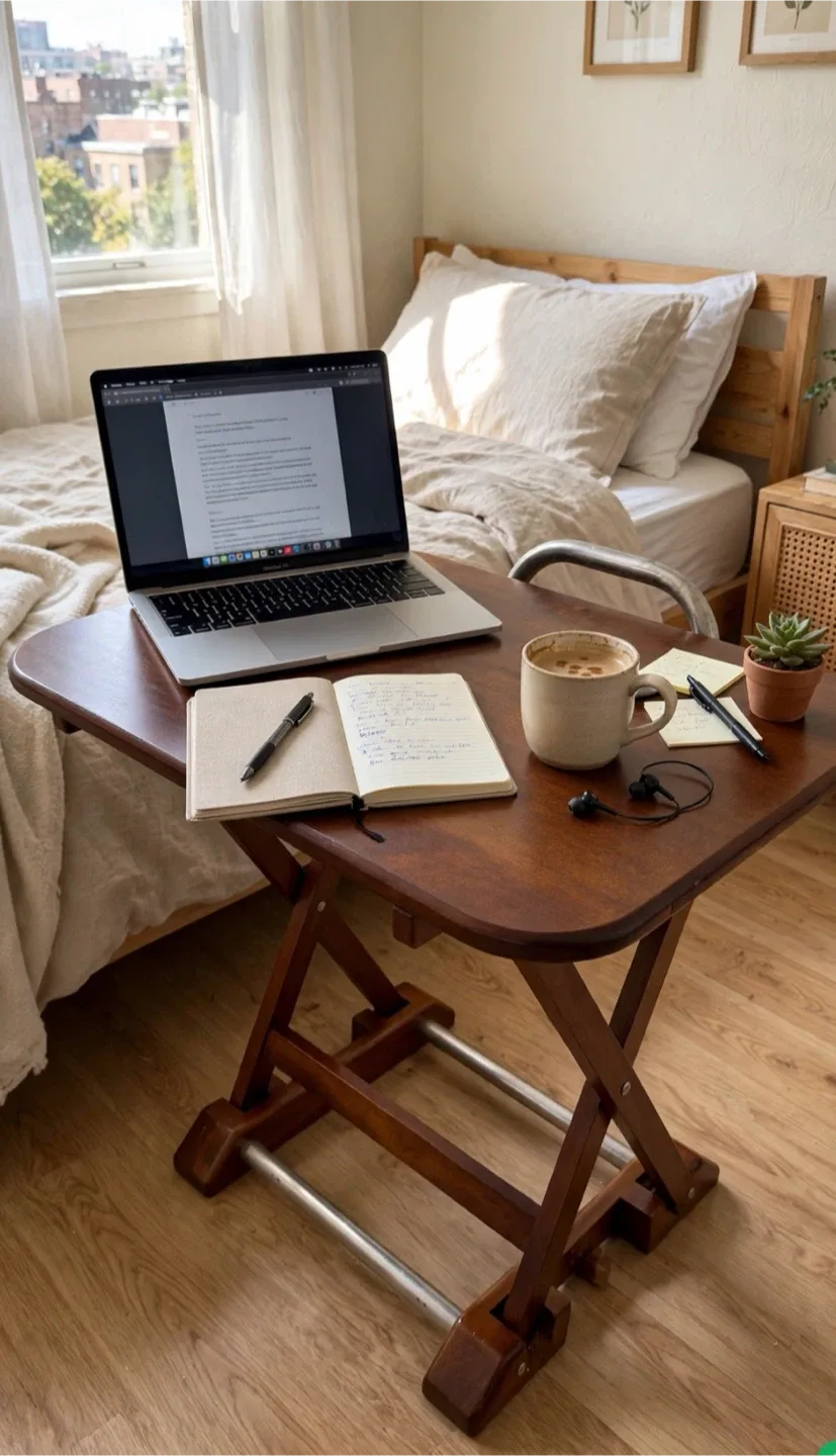 Wooden Folding TV Tray Table - photo 2