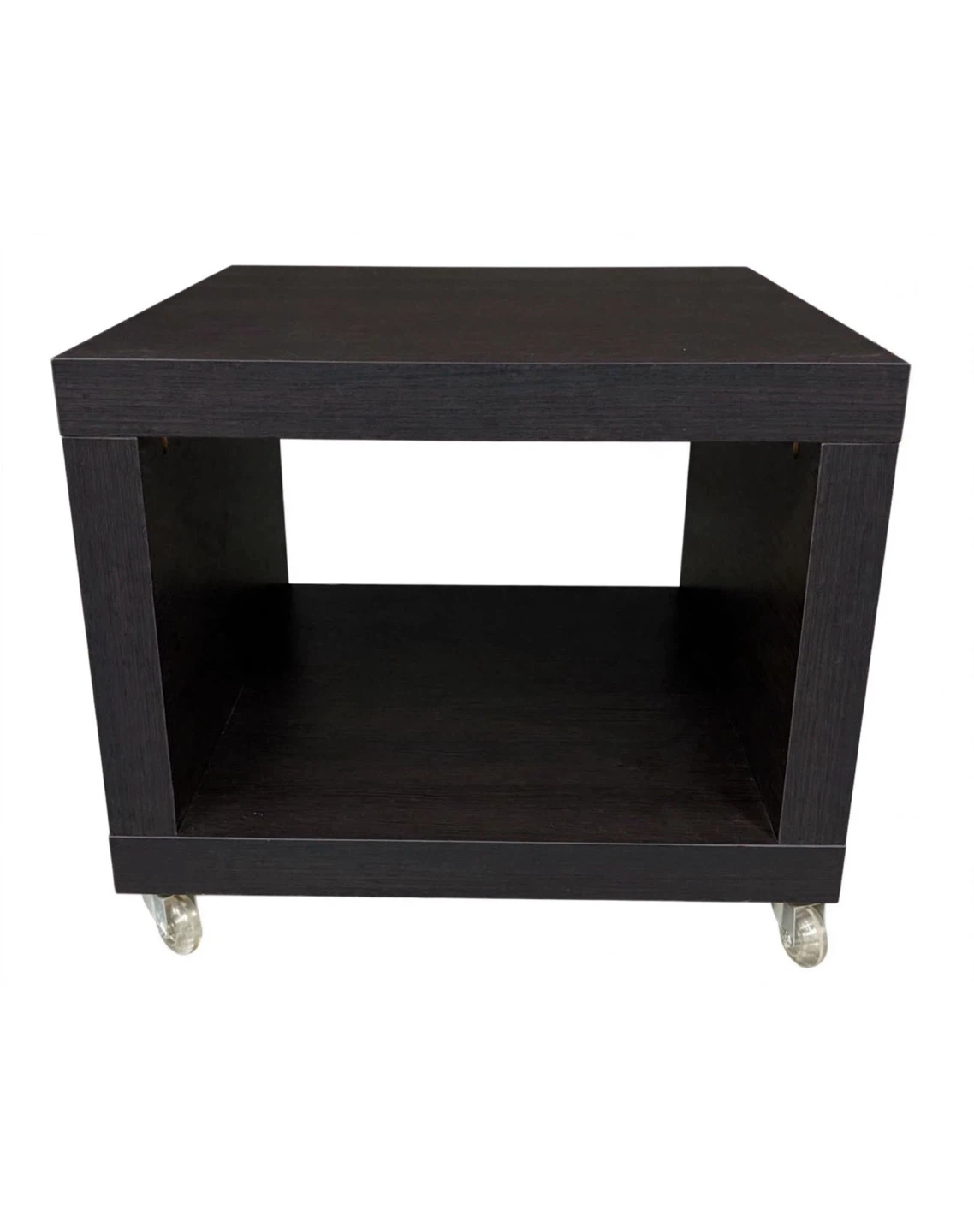 Dark Wood Rolling Side Table