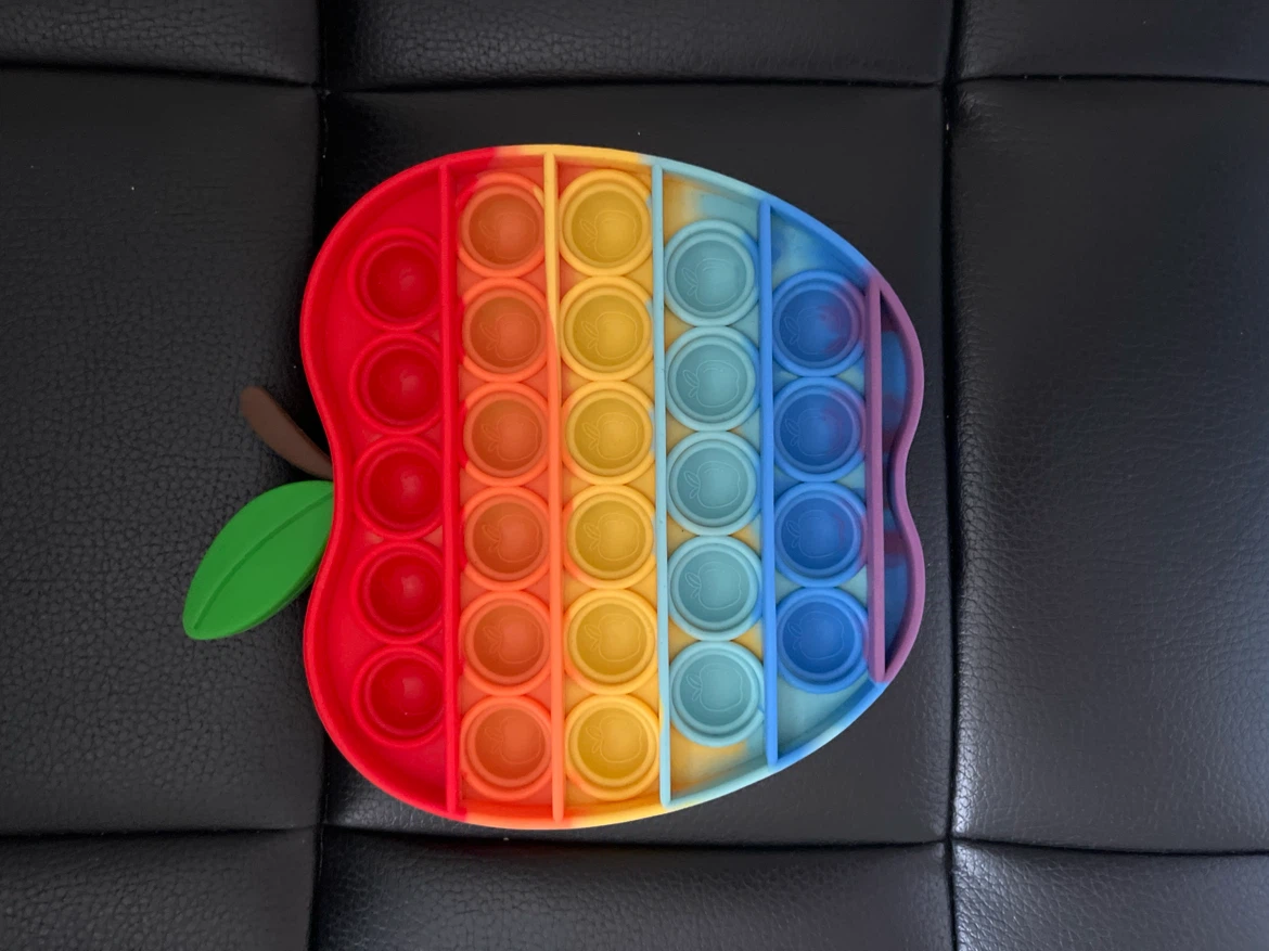 Rainbow Apple Pop It Fidget Toy 🏈