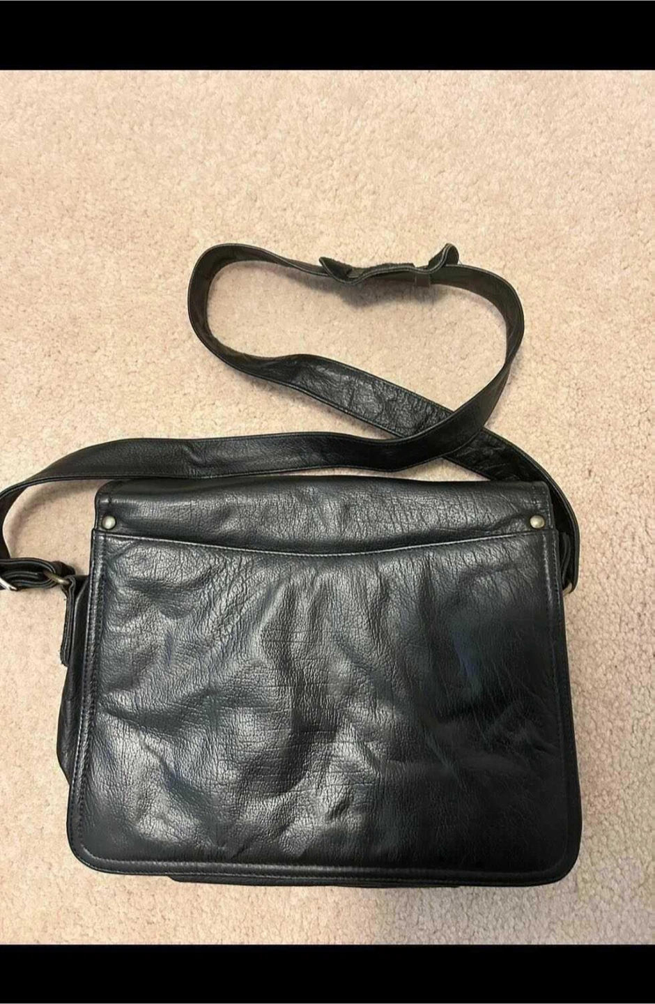 Italian Black Leather crossbody Bag - photo 2