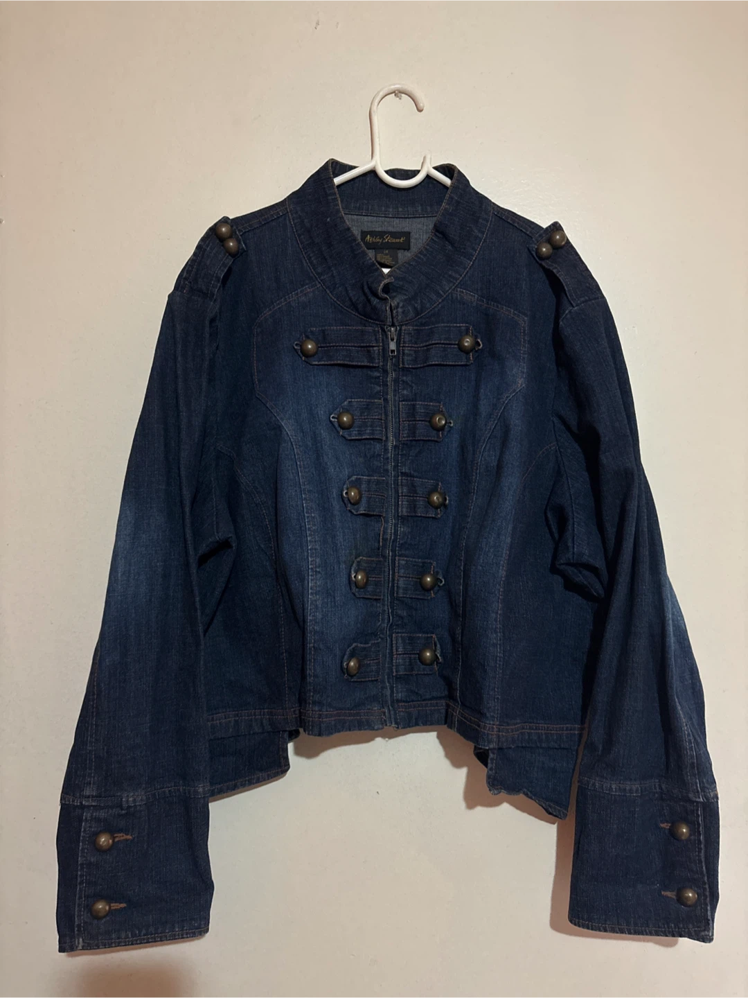 Ashley Stewart Denim Military Style Jacket
