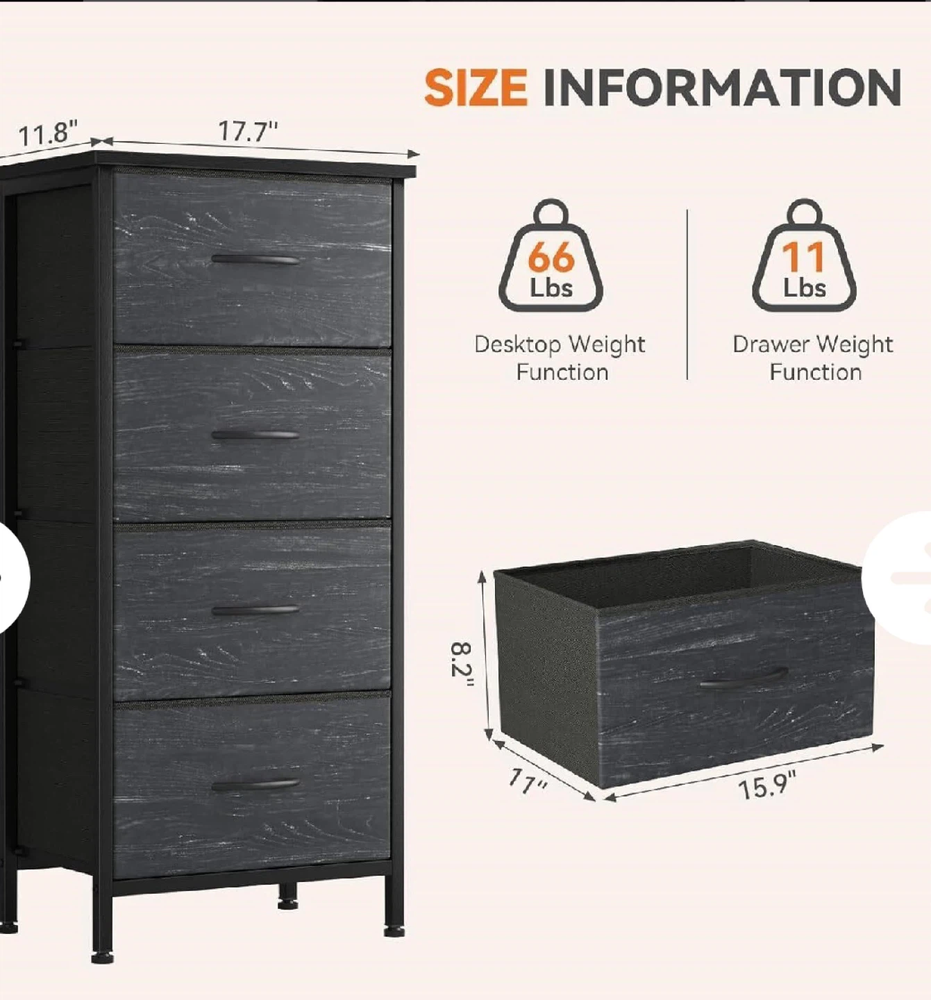 Sweetcrispy 4-Drawer Storage Tower - photo 3