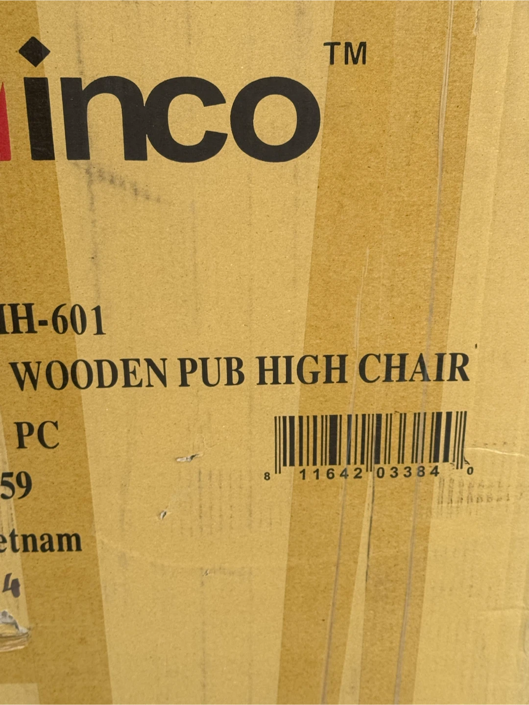 🏈 Brand New Winco Wooden Pub Height, High Chair - photo 3