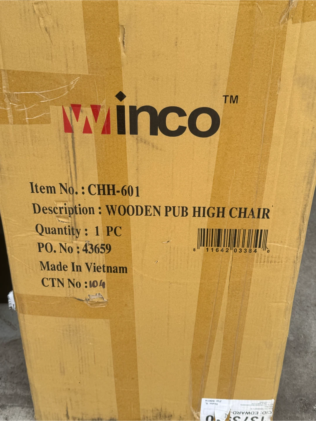 🏈 Brand New Winco Wooden Pub Height, High Chair - photo 4