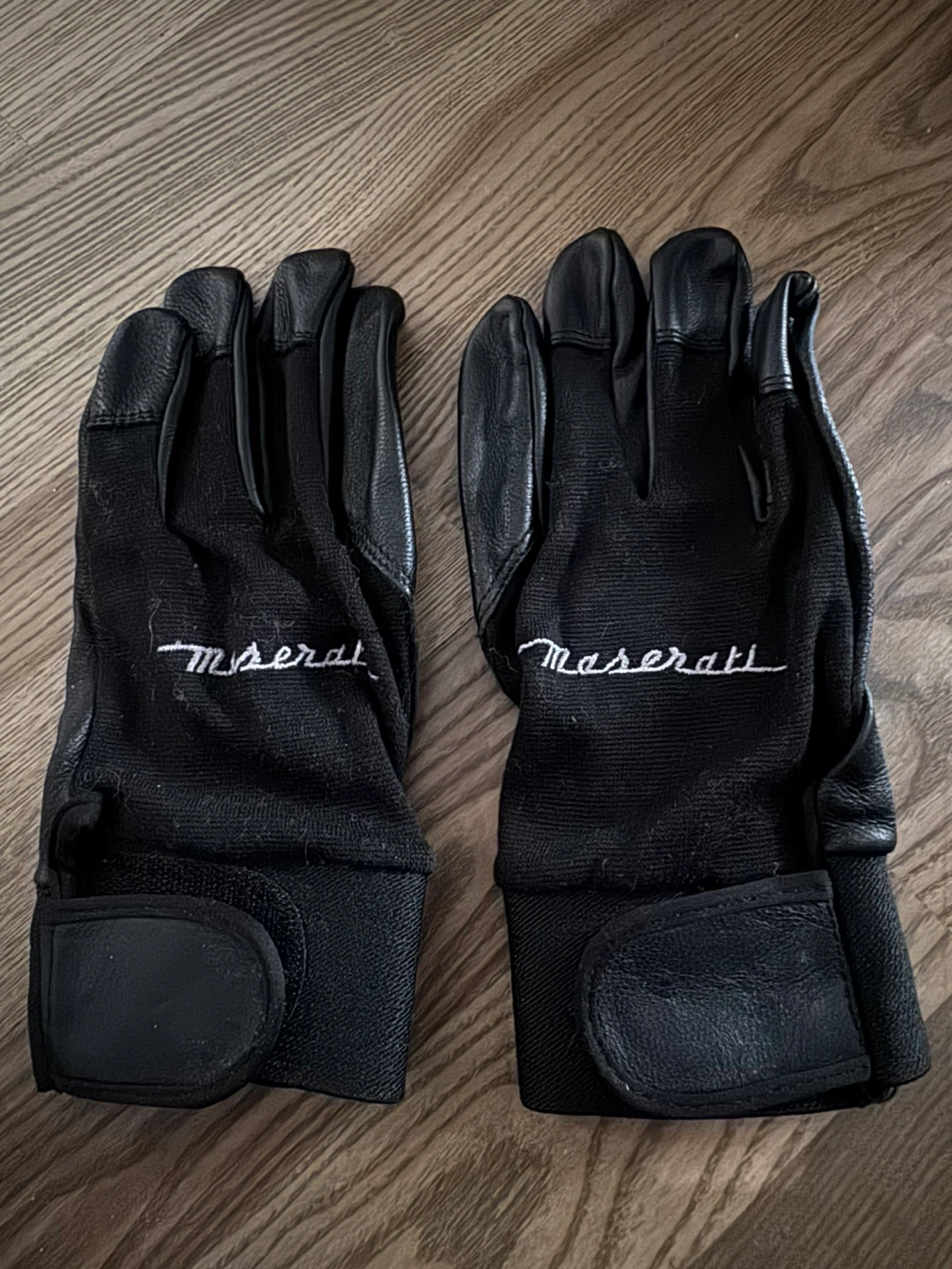 Maserati Black Leather Gloves
