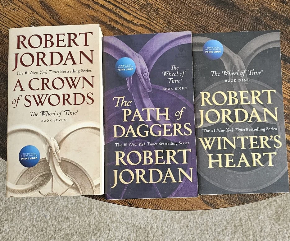 The Wheel of Time books 7, 8, and 9 by Robert Jordan