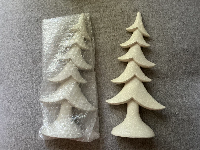 Set of Two White Glitter Christmas Trees