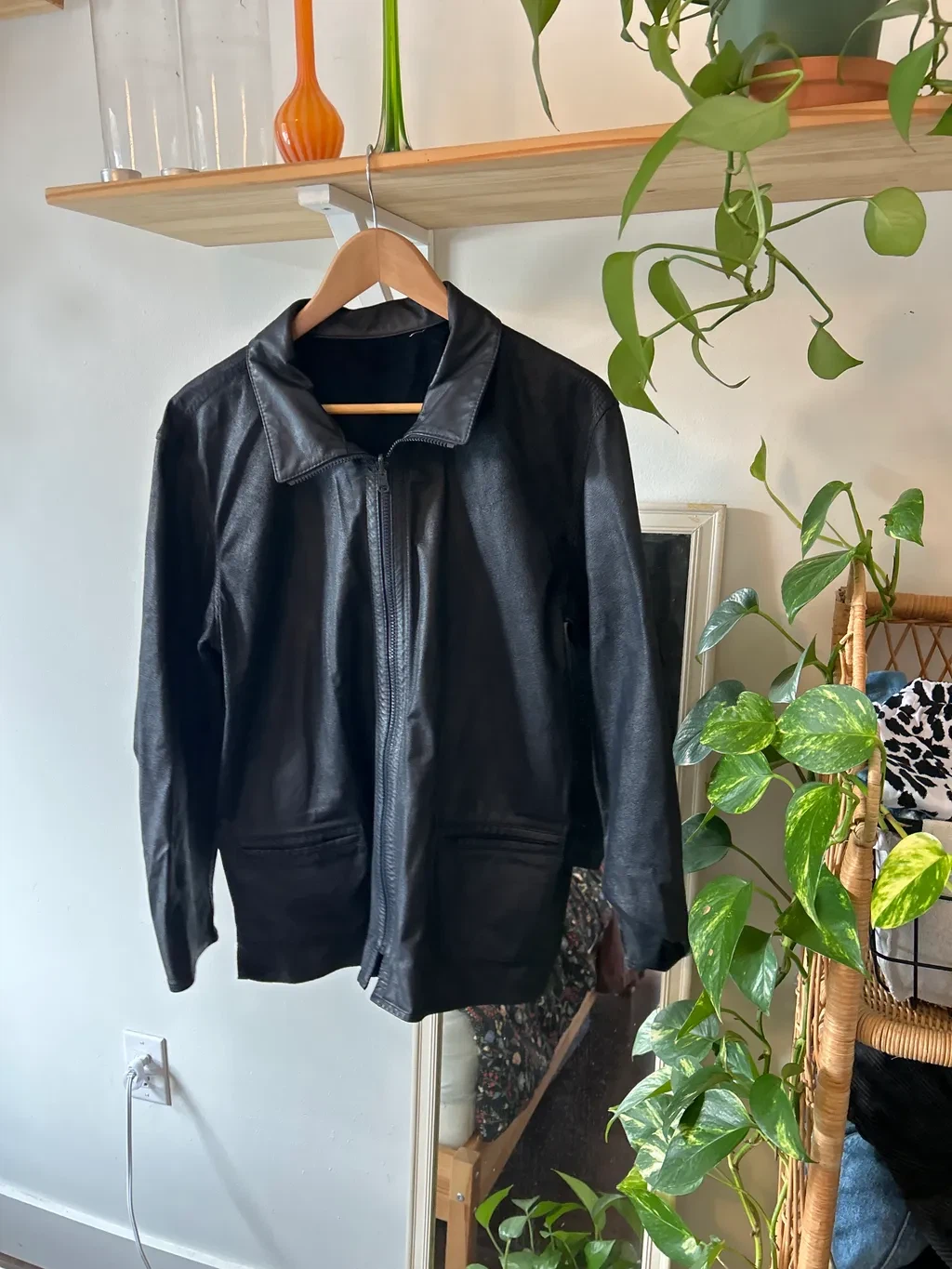 Black Leather Reversible Jacket