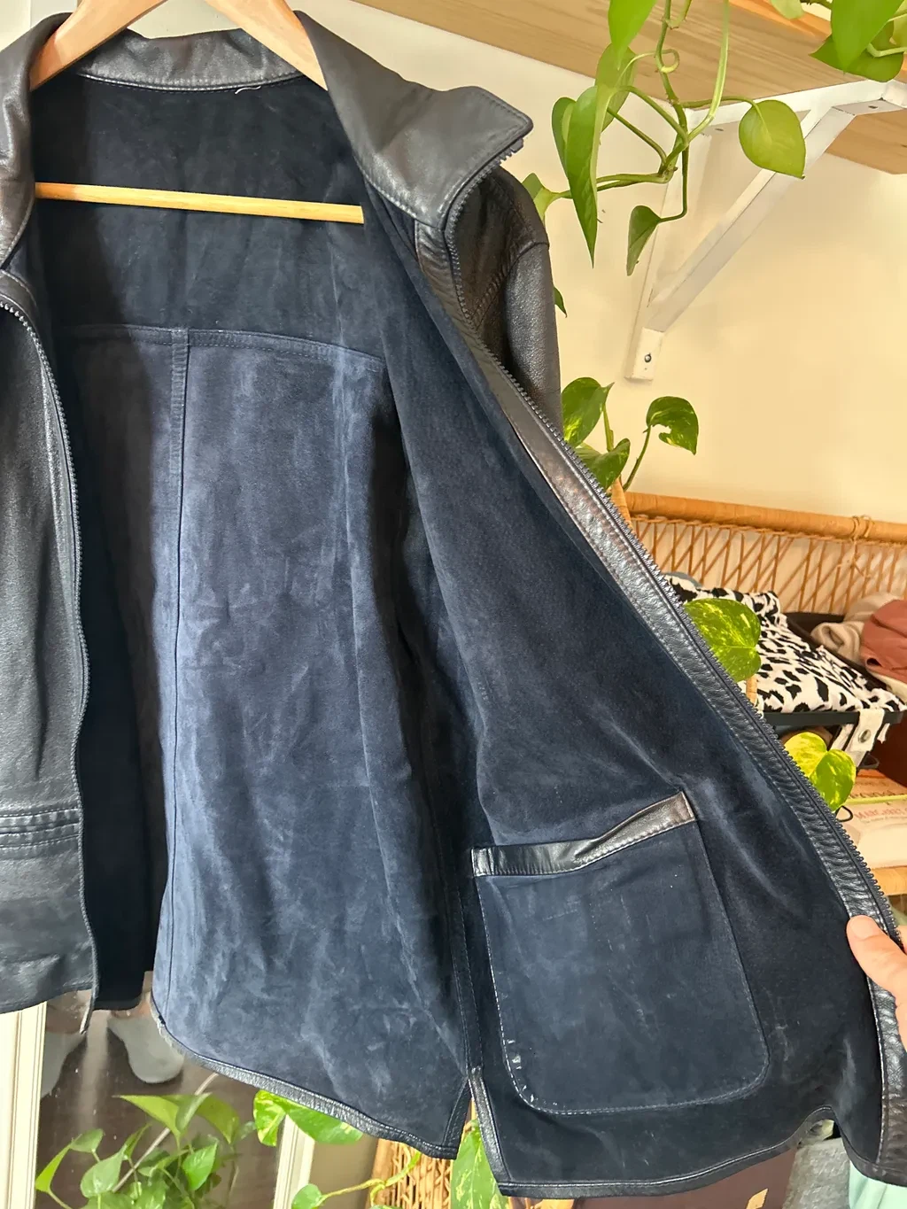 Black Leather Reversible Jacket - photo 2