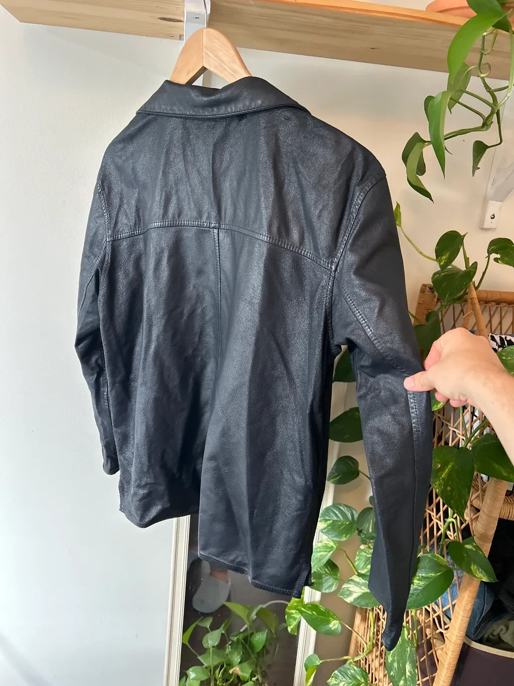 Black Leather Reversible Jacket - photo 4