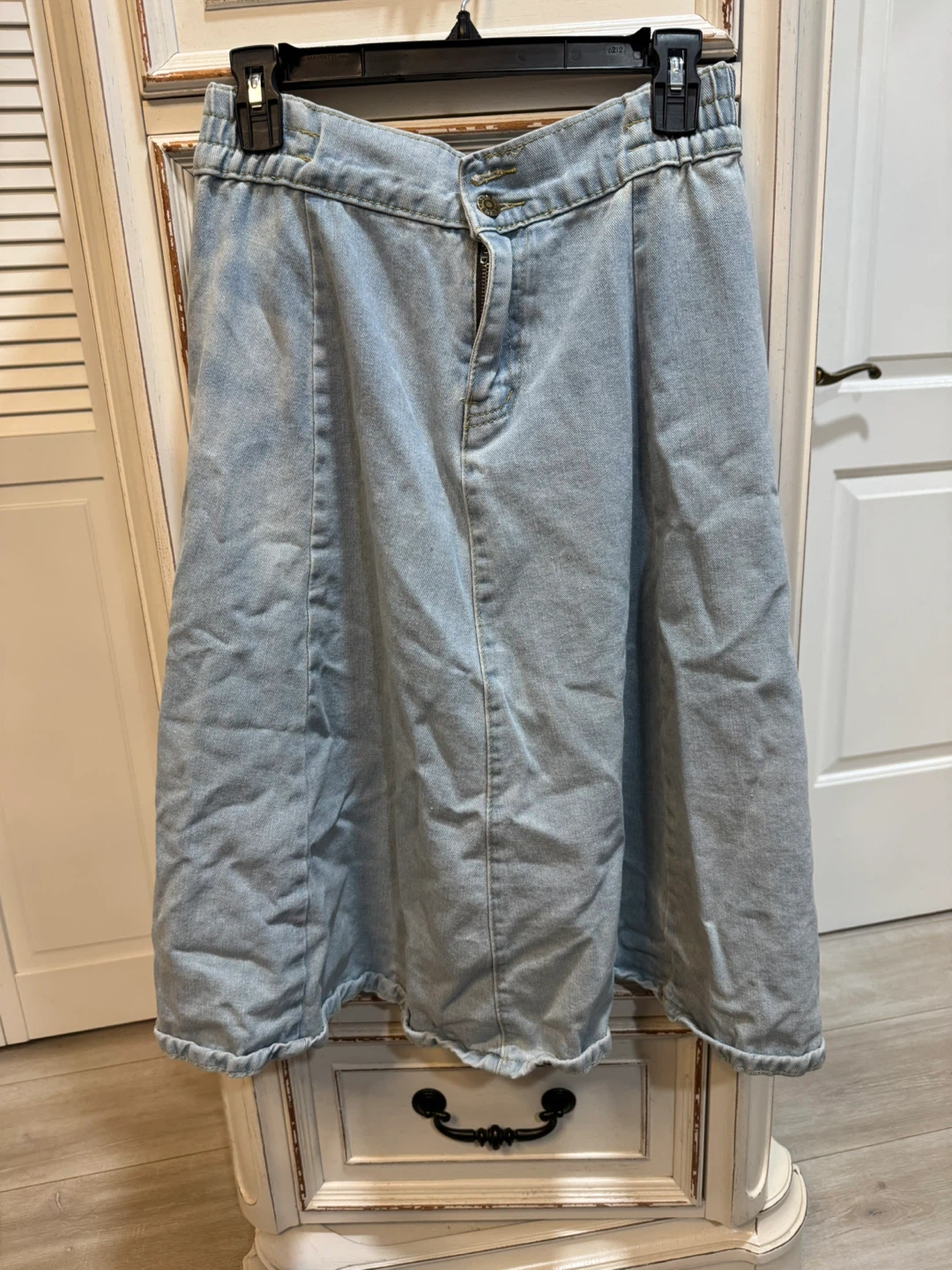 Light wash denim midi skirt Size XL