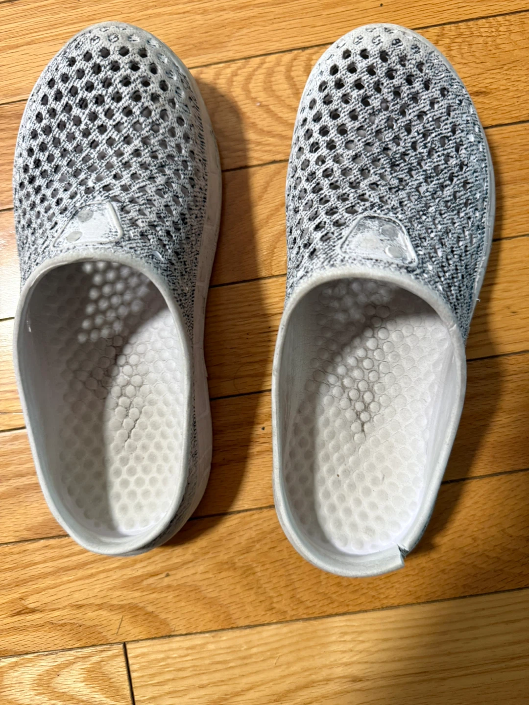 White and Grey Mesh Clogs Size 35 🏈