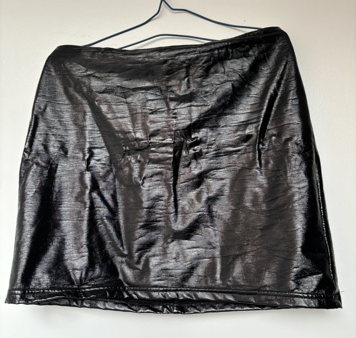 🏈Shein Black Faux Leather Mini Skirt