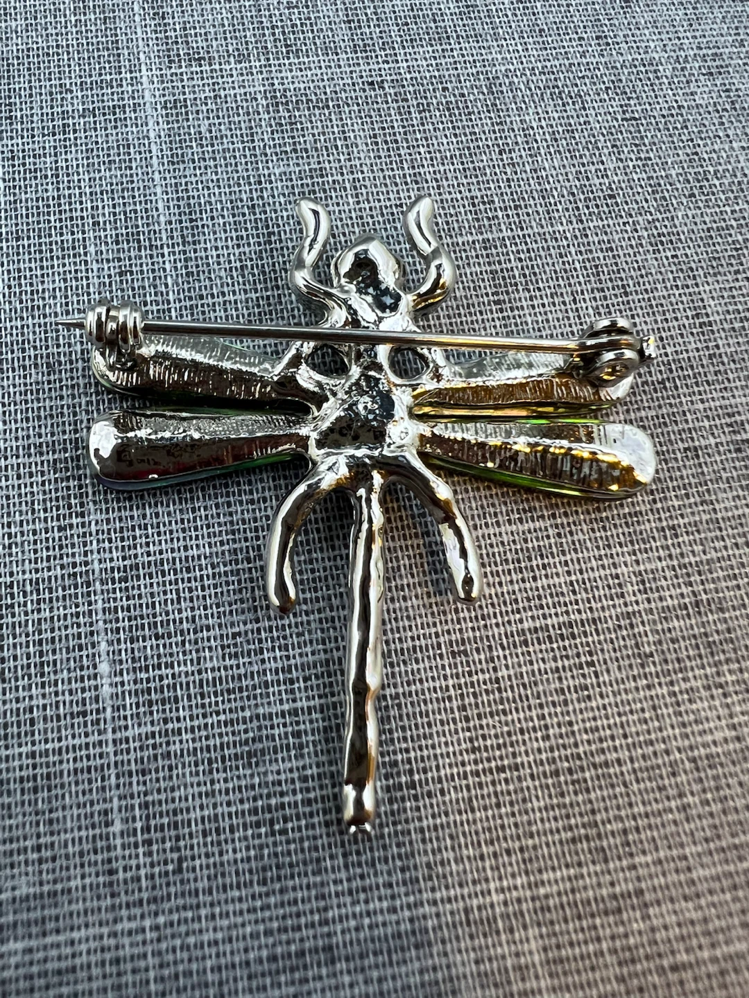 Silver-Tone Abalone Shell Dragonfly Brooch - photo 2