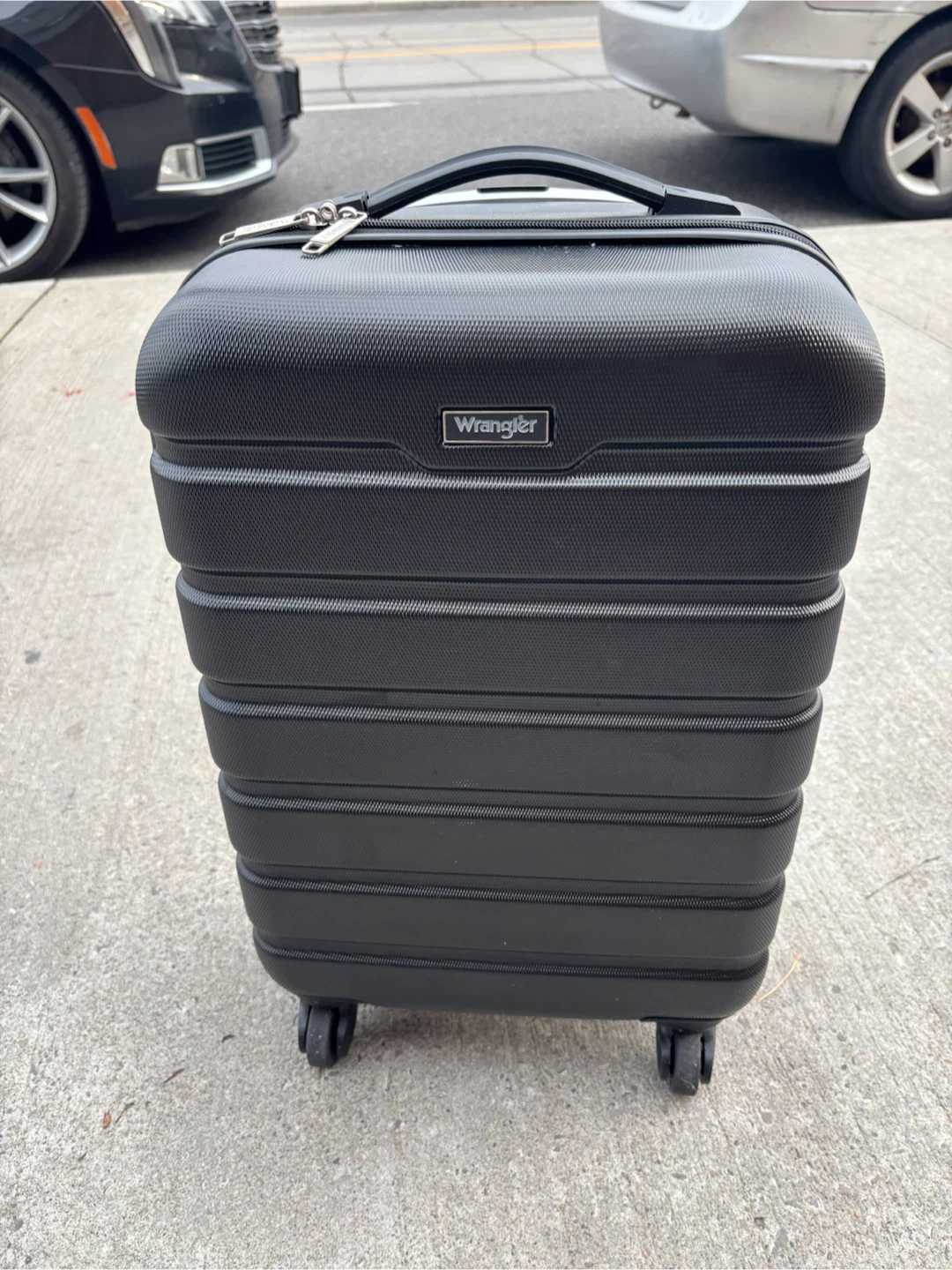 Wrangler Black Carry-On Spinner Suitcase