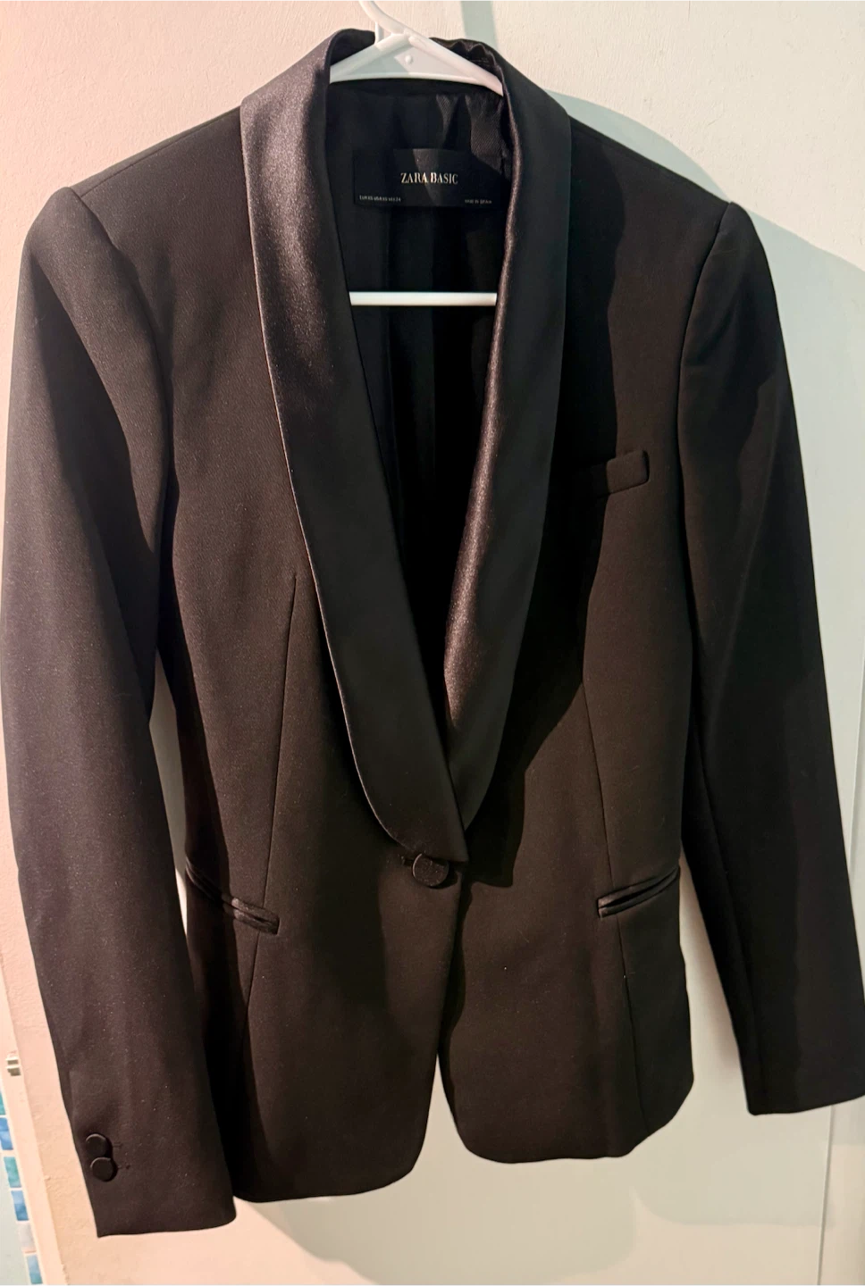 Zara Basic Black Tuxedo Blazer