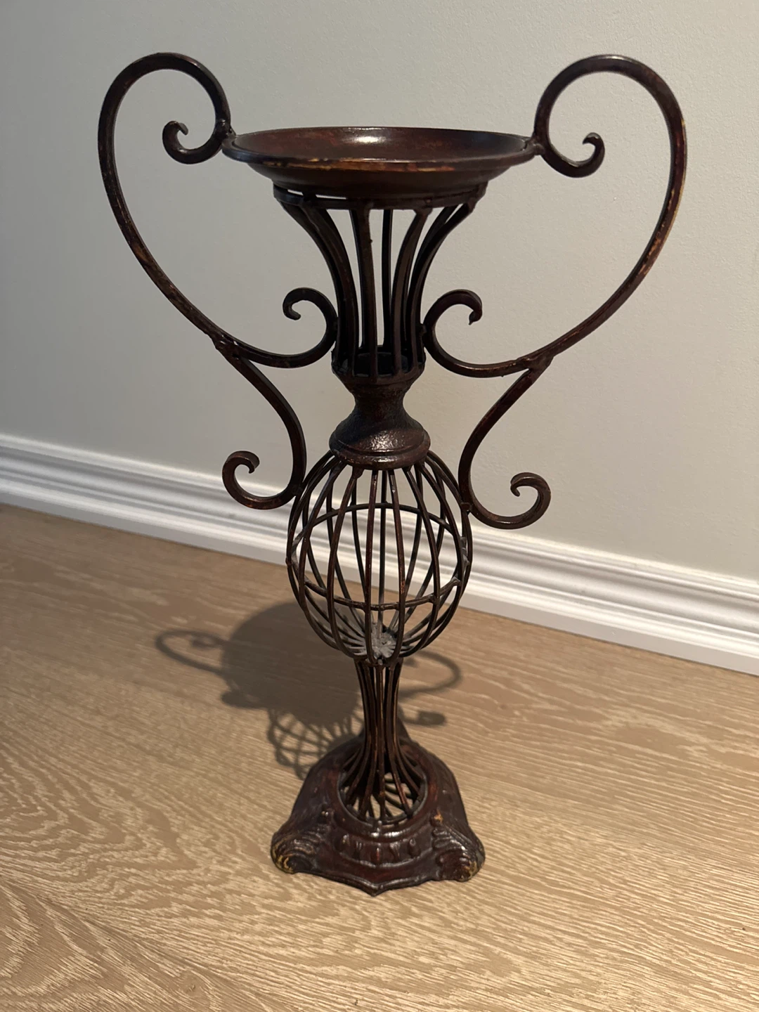 Vintage Style Metal Pedestal Candle Holder