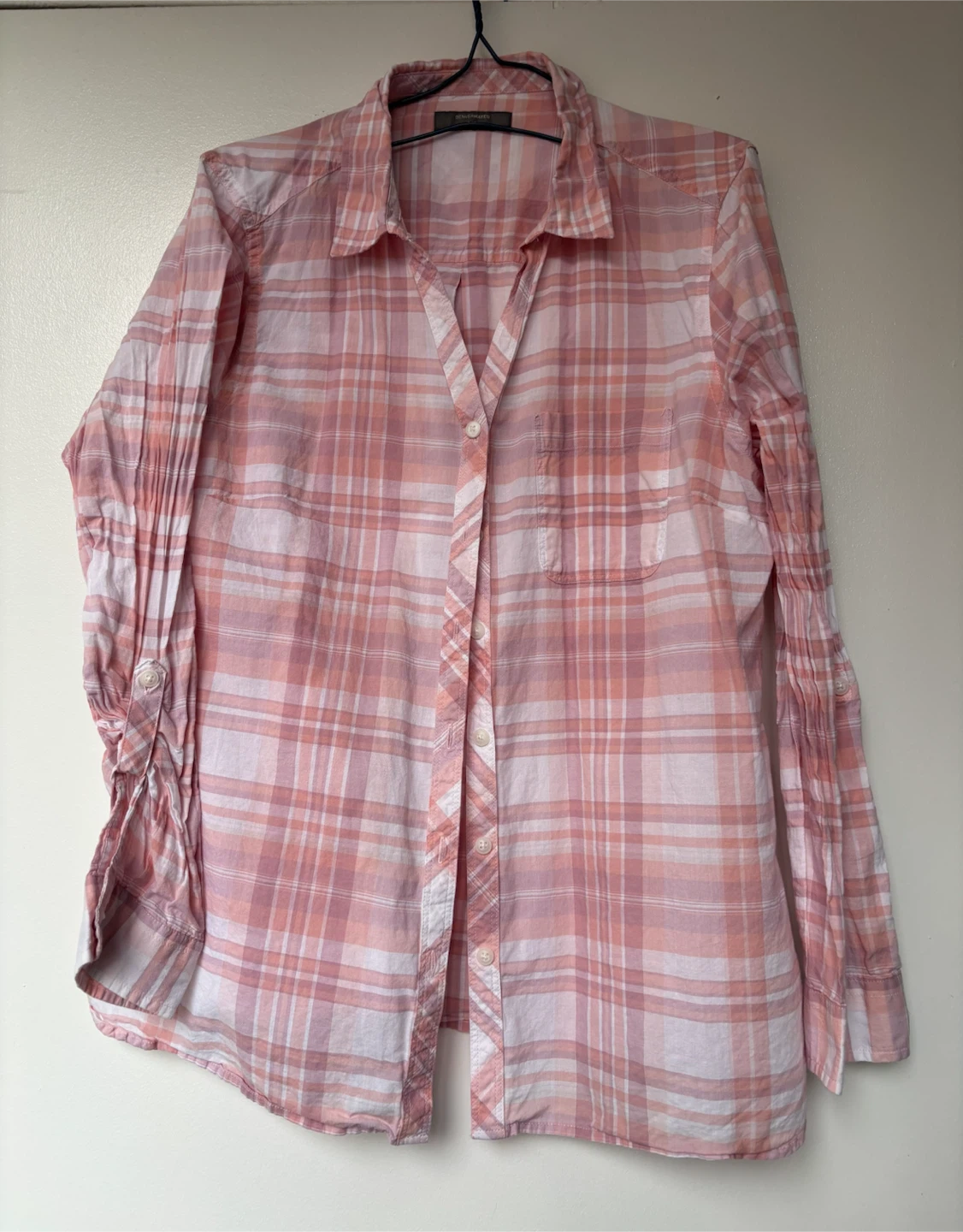 🏈Denver Hayes Pink Plaid Button-Down Shirt