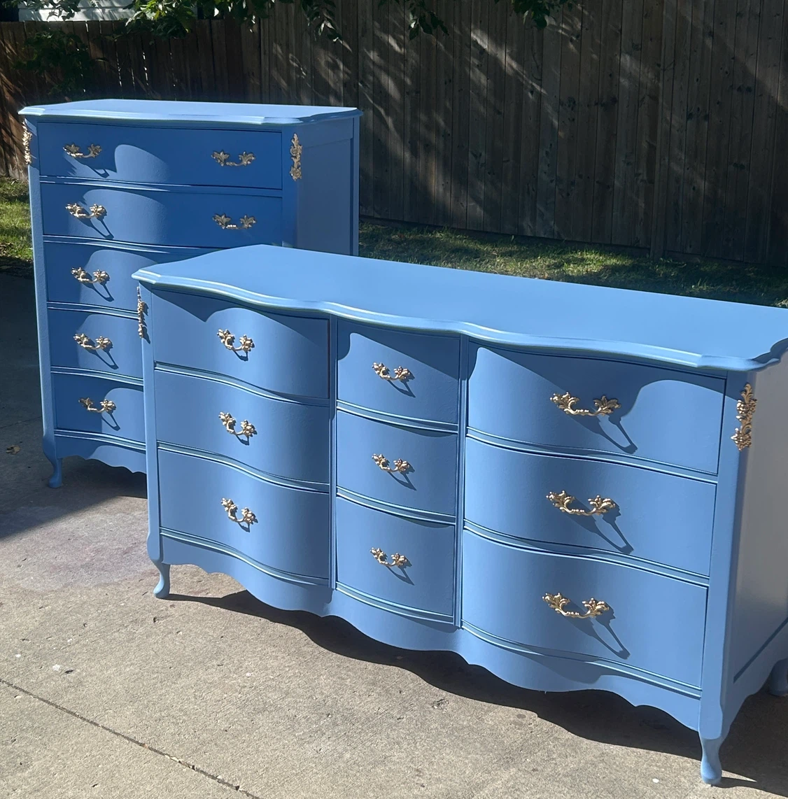 Periwinkle Blue French Provincial Dresser Set - photo 2