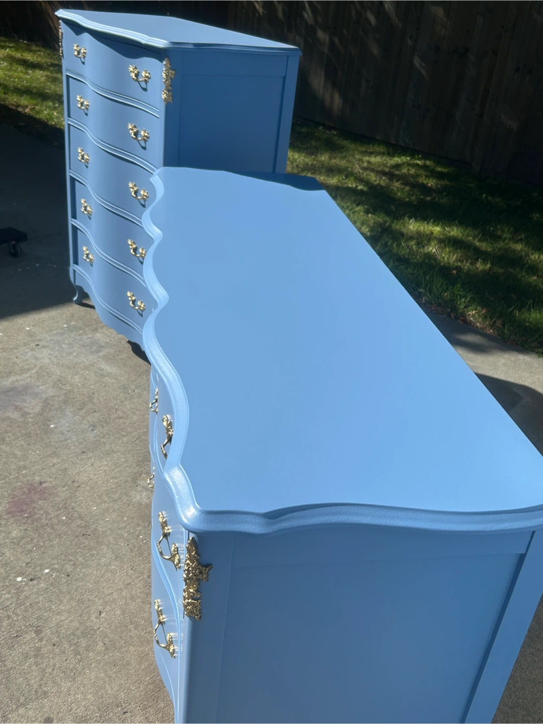 Periwinkle Blue French Provincial Dresser Set - photo 4