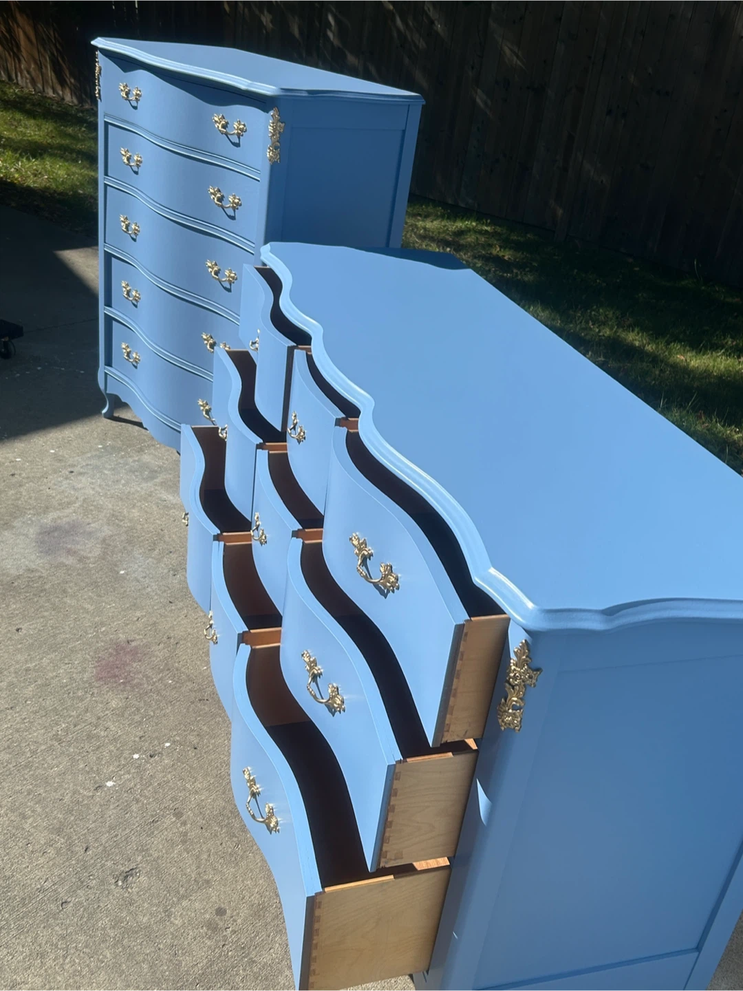 Periwinkle Blue French Provincial Dresser Set - photo 5