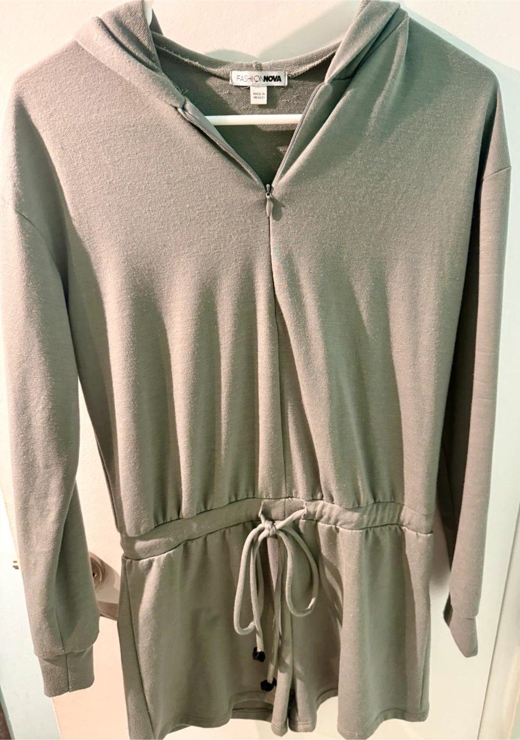 Fashion Nova Hooded Romper long sleeve