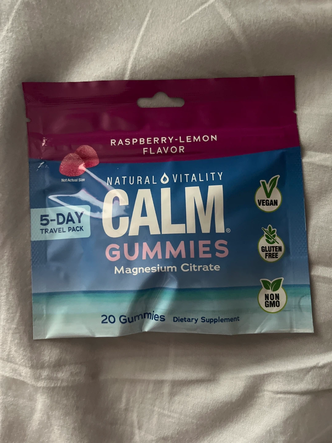🏈Natural Vitality Calm Gummies Raspberry-Lemon 20ct