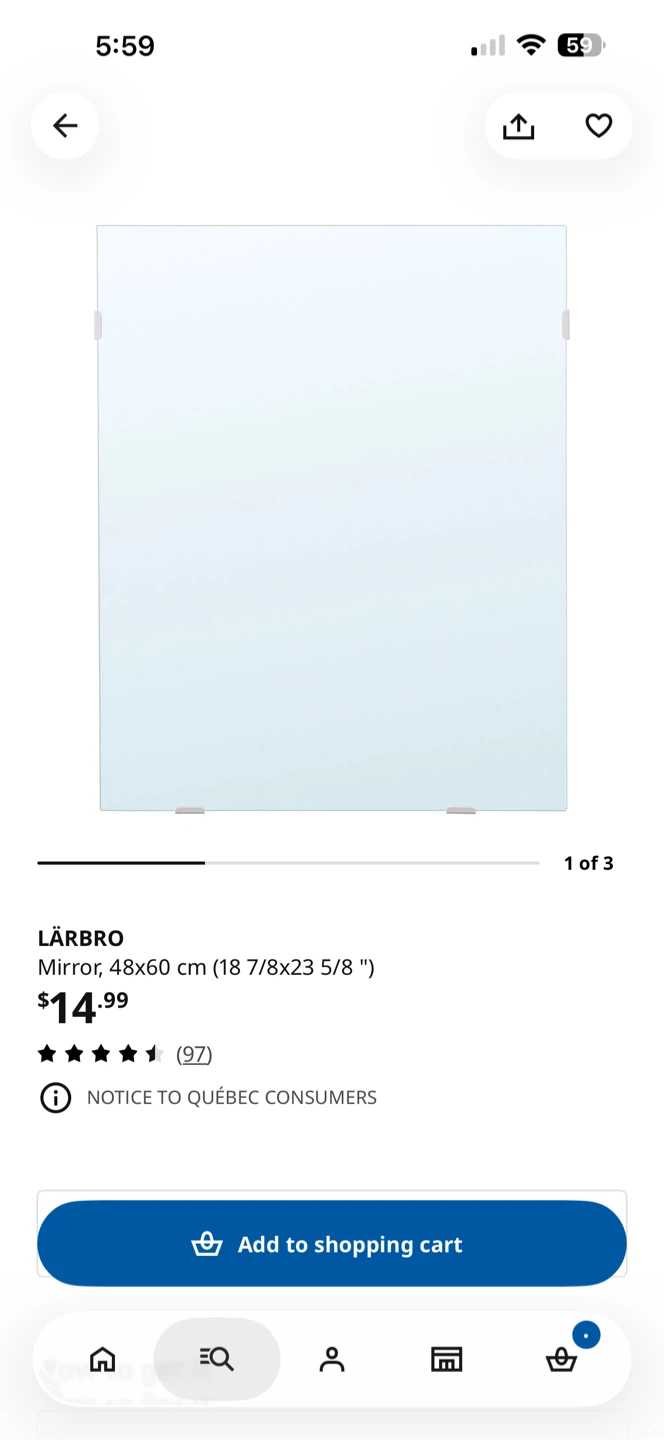 IKEA LARBRO Mirror 48x60 cm