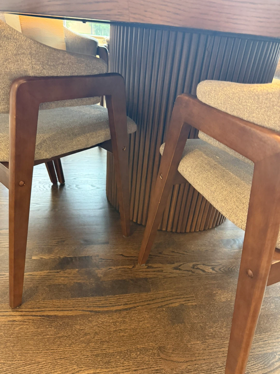 Round Wooden Dining Table and Chair Set - photo 2