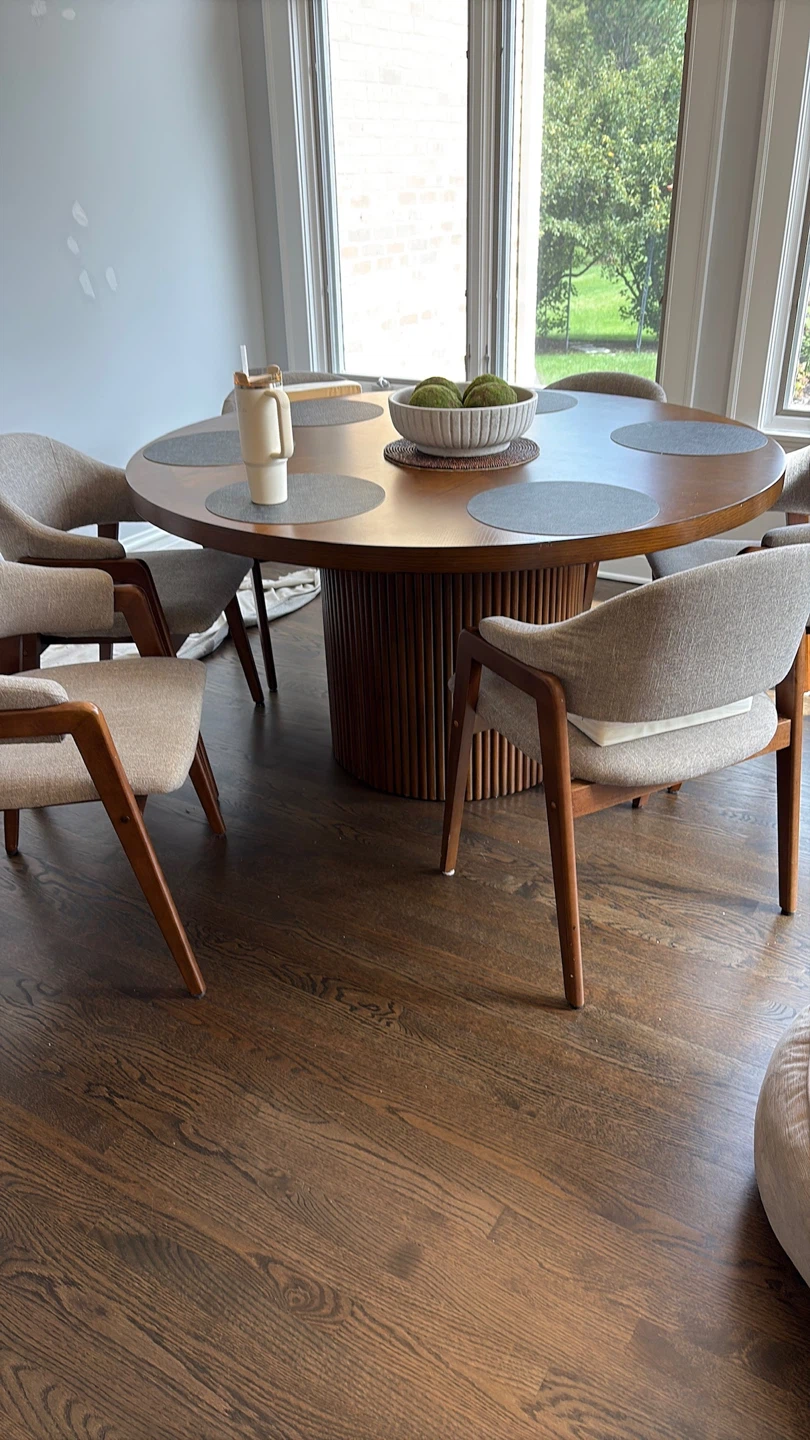Round Wooden Dining Table and Chair Set - photo 4