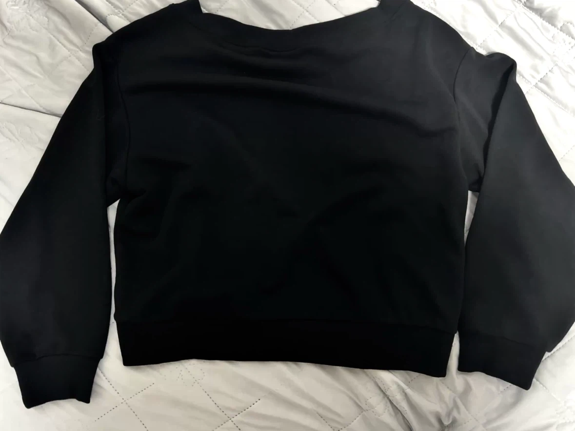Black Off-Shoulder Sweatshirt - photo 2