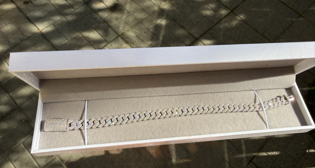GRA Certified Moissanite Cuban Link Bracelet