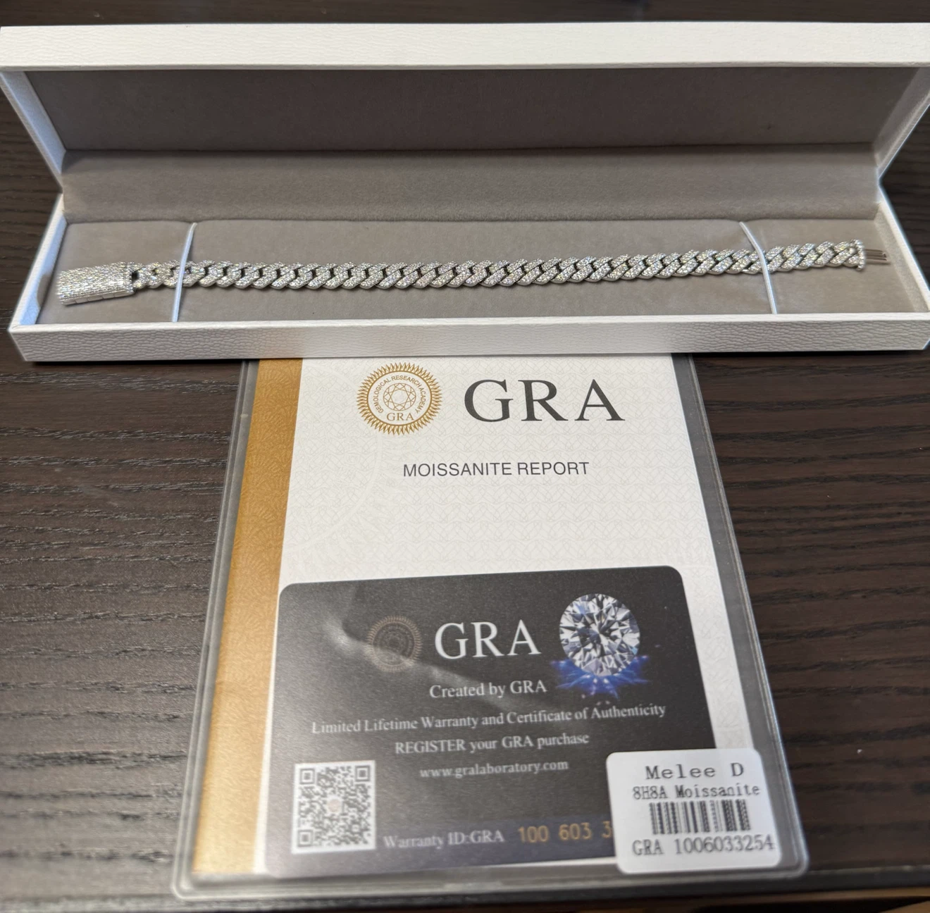 GRA Certified Moissanite Cuban Link Bracelet - photo 3
