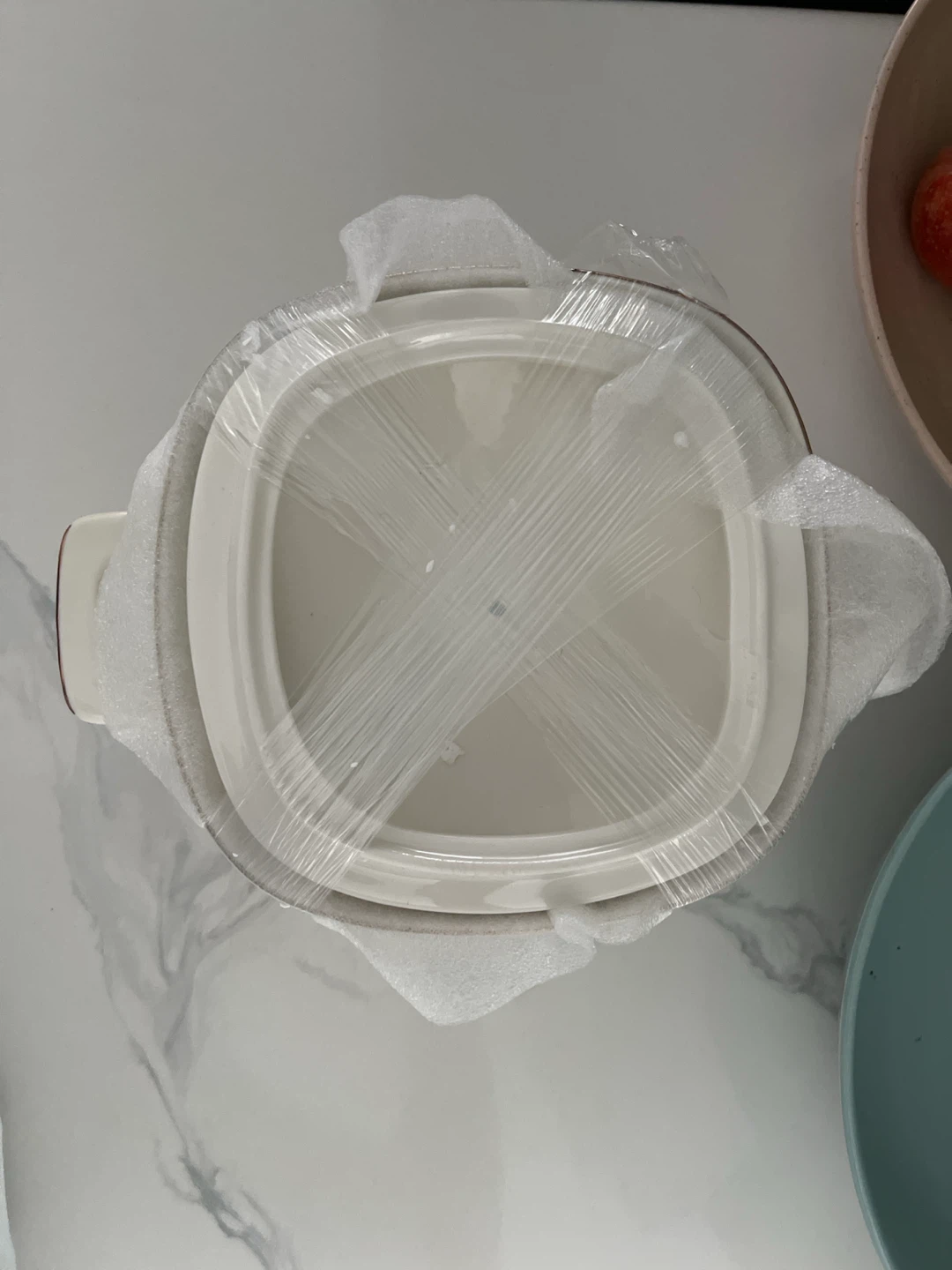 White Ceramic Dish with handles 🏈 - photo 2