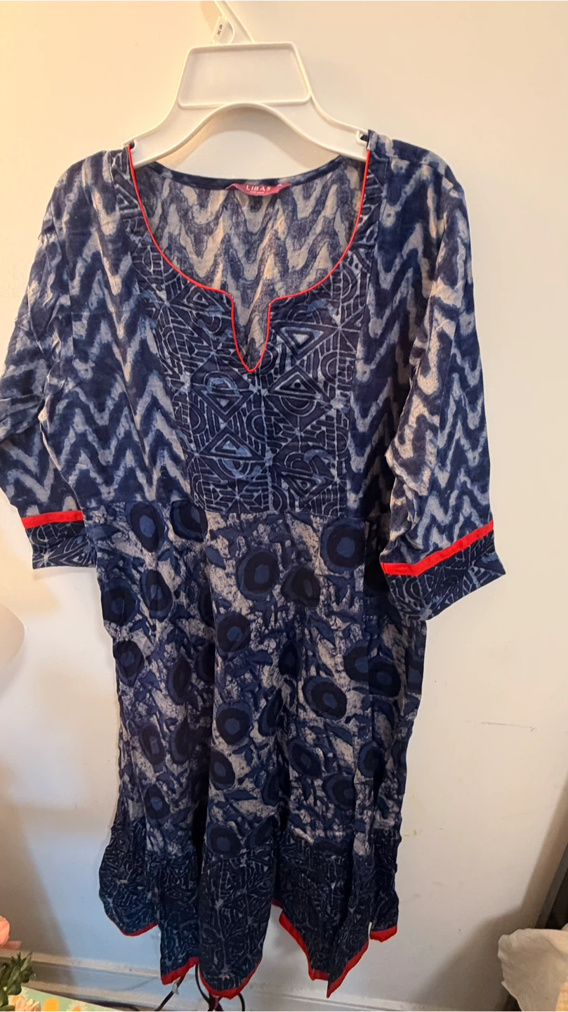 Libas Blue Patterned Kurti