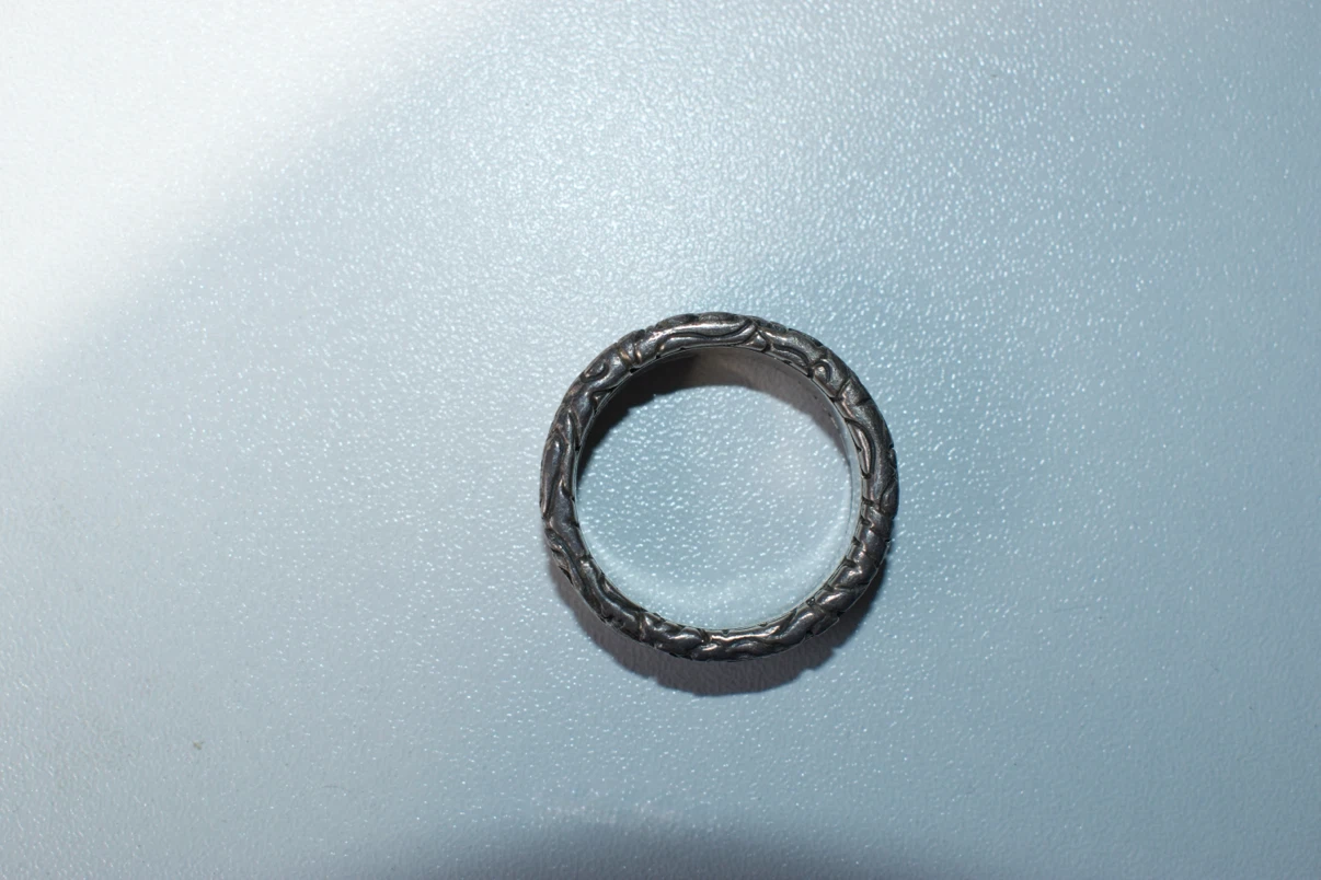 Vintage Style Engraved Silver Ring 🏈 - photo 2
