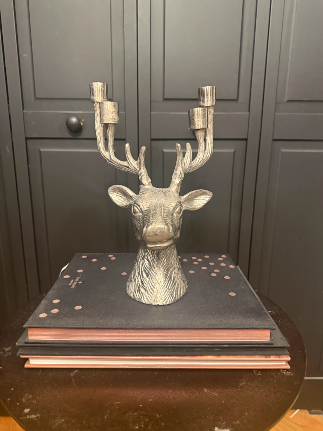 Antiqued silver Stag Candelabra