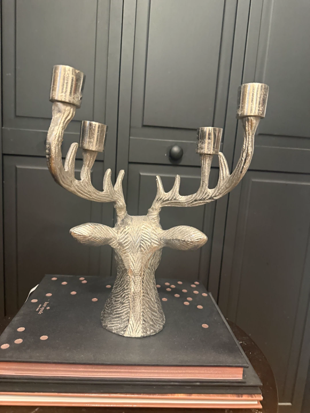 Antiqued silver Stag Candelabra - photo 2