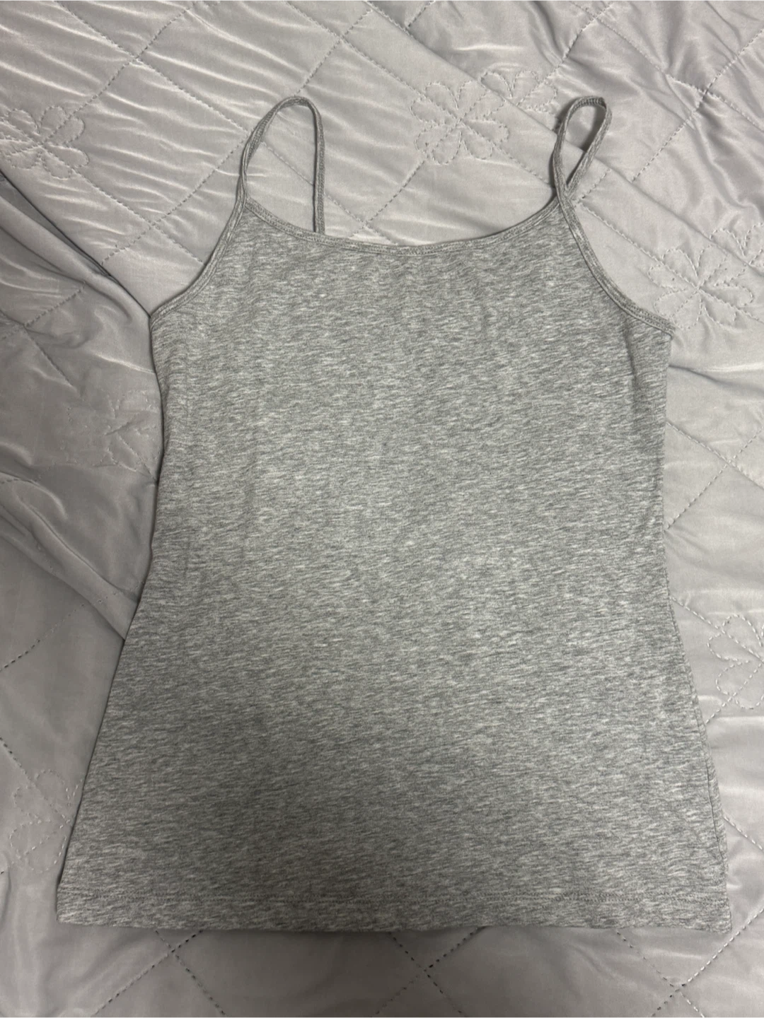 Grey Spaghetti Strap Tank Top