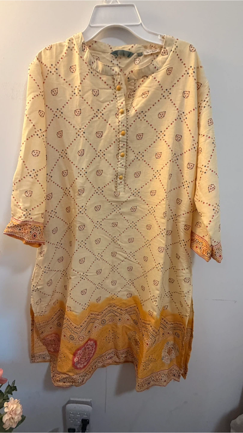FabAlley Yellow Kurta