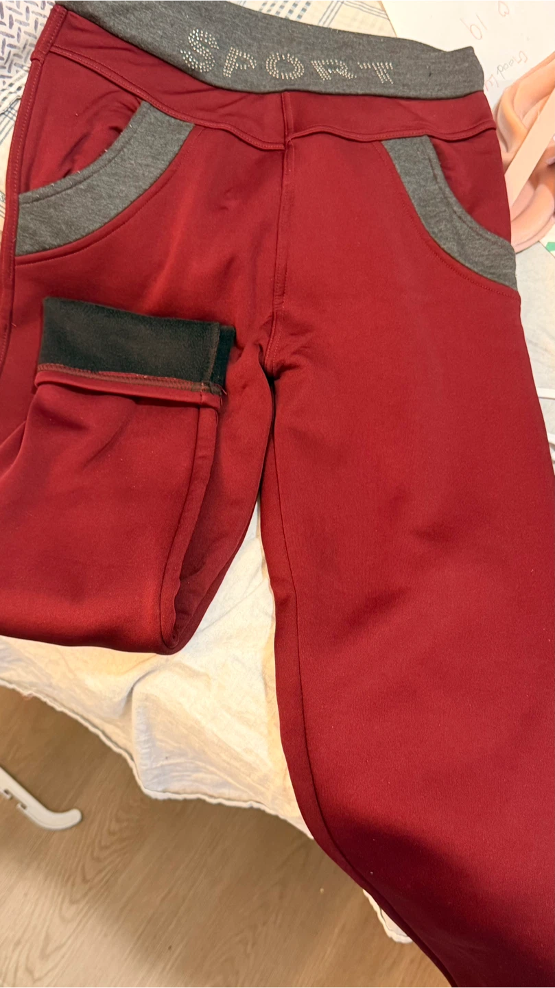 Red Sport Joggers with Fleece Lining