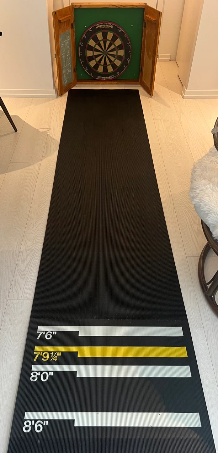 Dartboard and Cabinet Set with Throw Line Mat