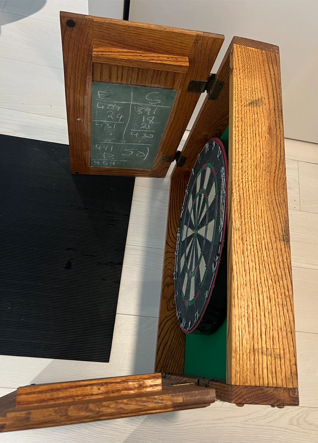 Dartboard and Cabinet Set with Throw Line Mat - photo 4