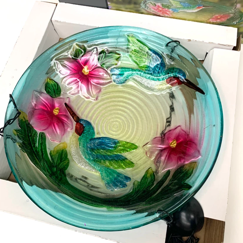hometrends Hanging Glass Bird Bath - photo 2