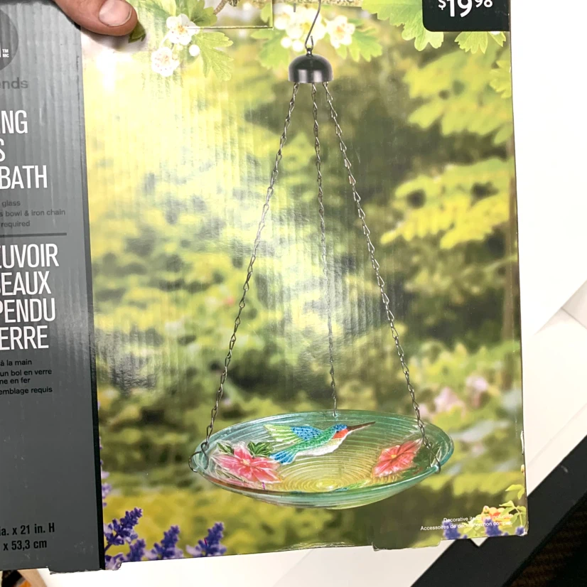 hometrends Hanging Glass Bird Bath - photo 3