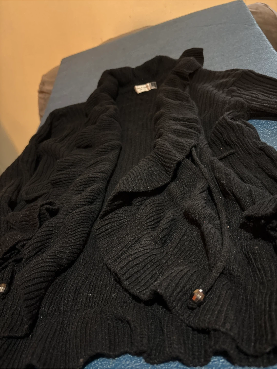 Jon & Anna Black Ruffled Cardigan XL - photo 3