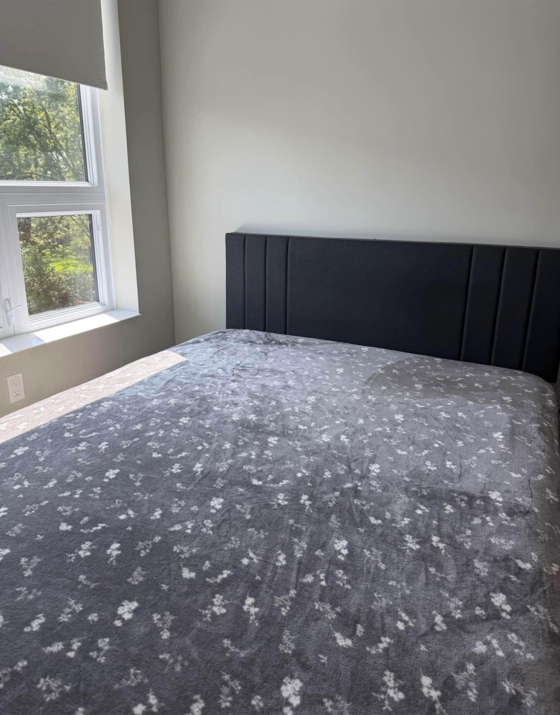 Dark Grey Upholstered Queen size Bed Frame - photo 2