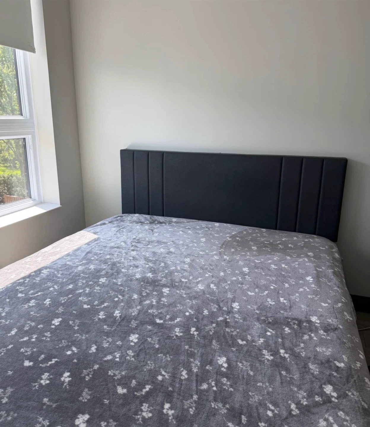 Dark Grey Upholstered Queen size Bed Frame - photo 3
